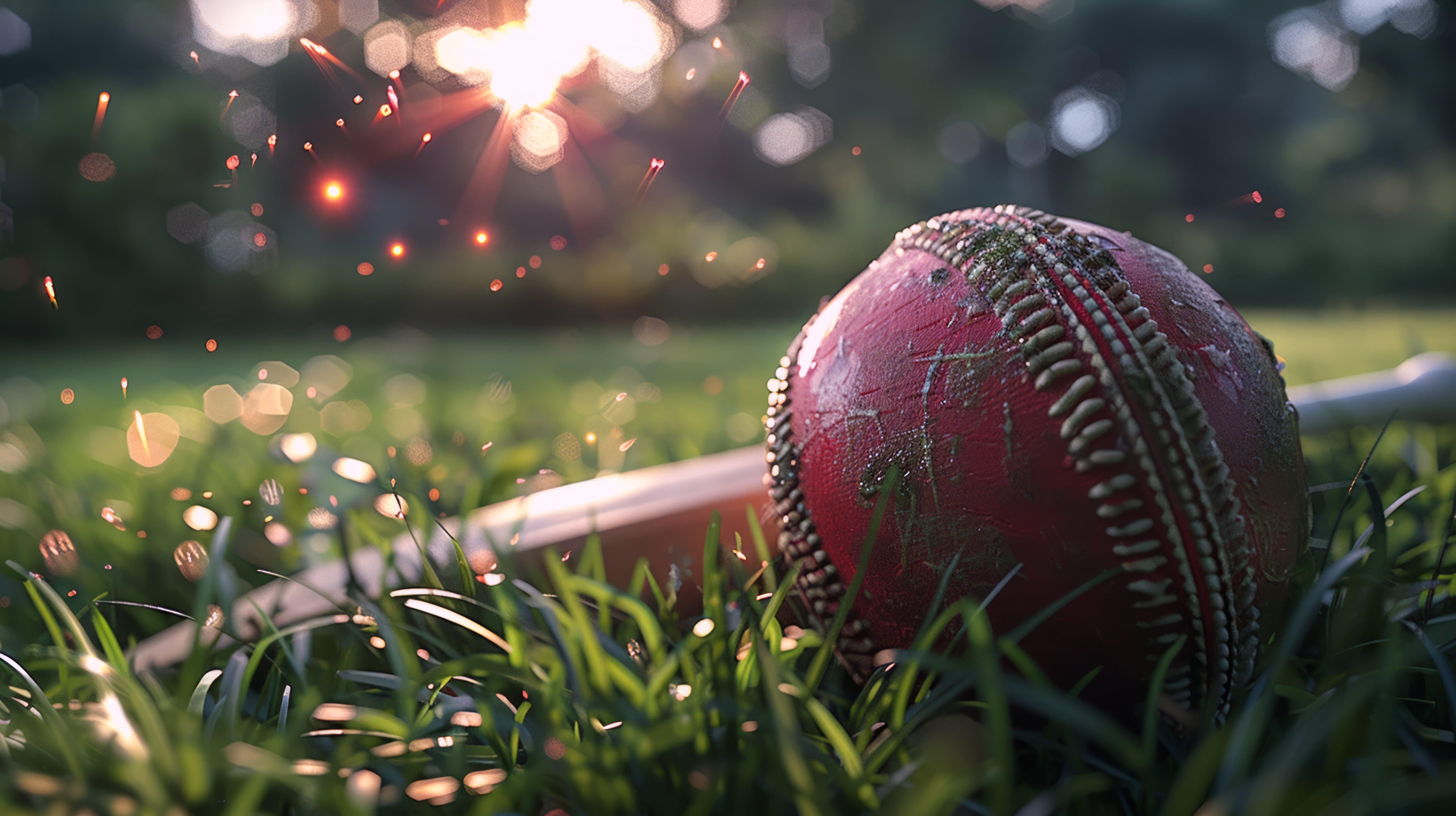 Cricket Ball on the Grass